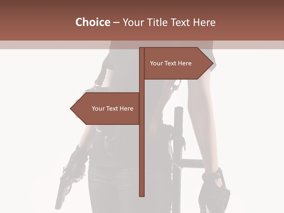 Female People Defending PowerPoint Template