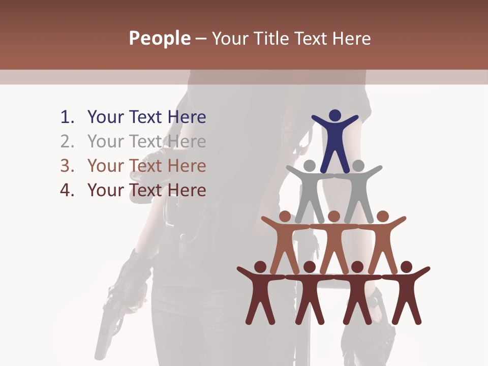 Female People Defending PowerPoint Template