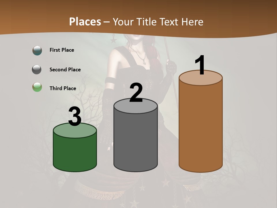 Black Retro Female PowerPoint Template