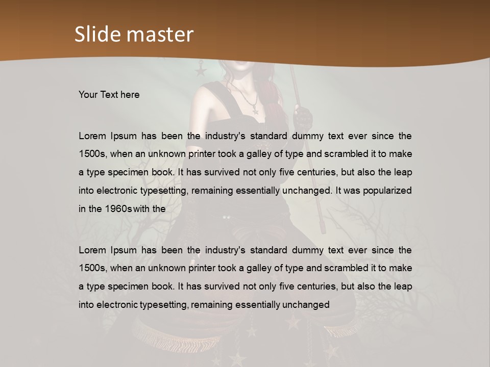 Black Retro Female PowerPoint Template