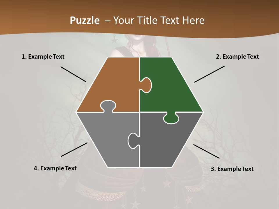 Black Retro Female PowerPoint Template