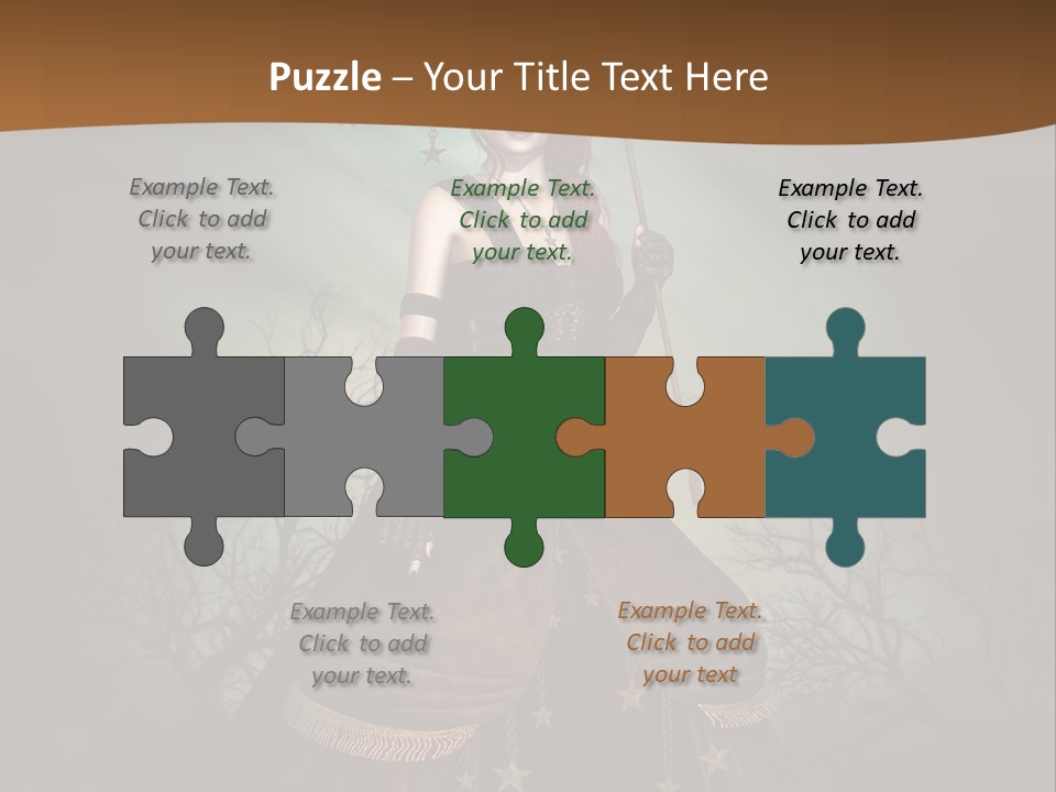 Black Retro Female PowerPoint Template