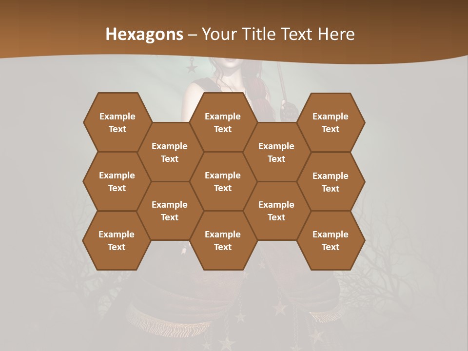 Black Retro Female PowerPoint Template