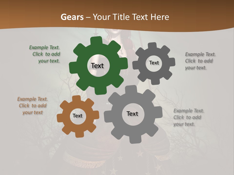 Black Retro Female PowerPoint Template