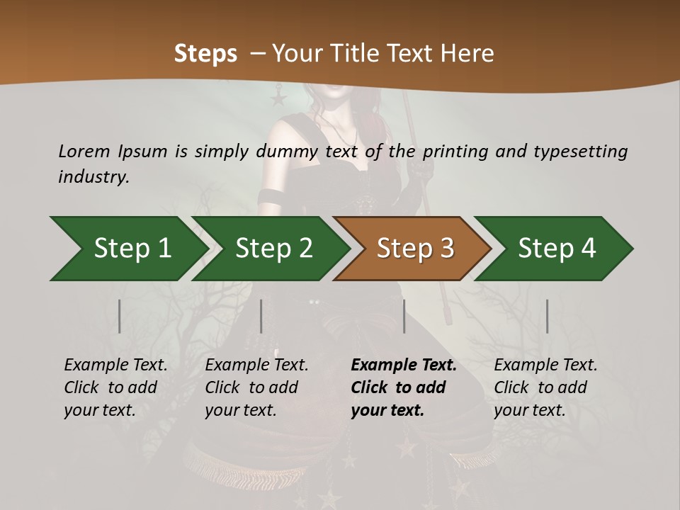 Black Retro Female PowerPoint Template