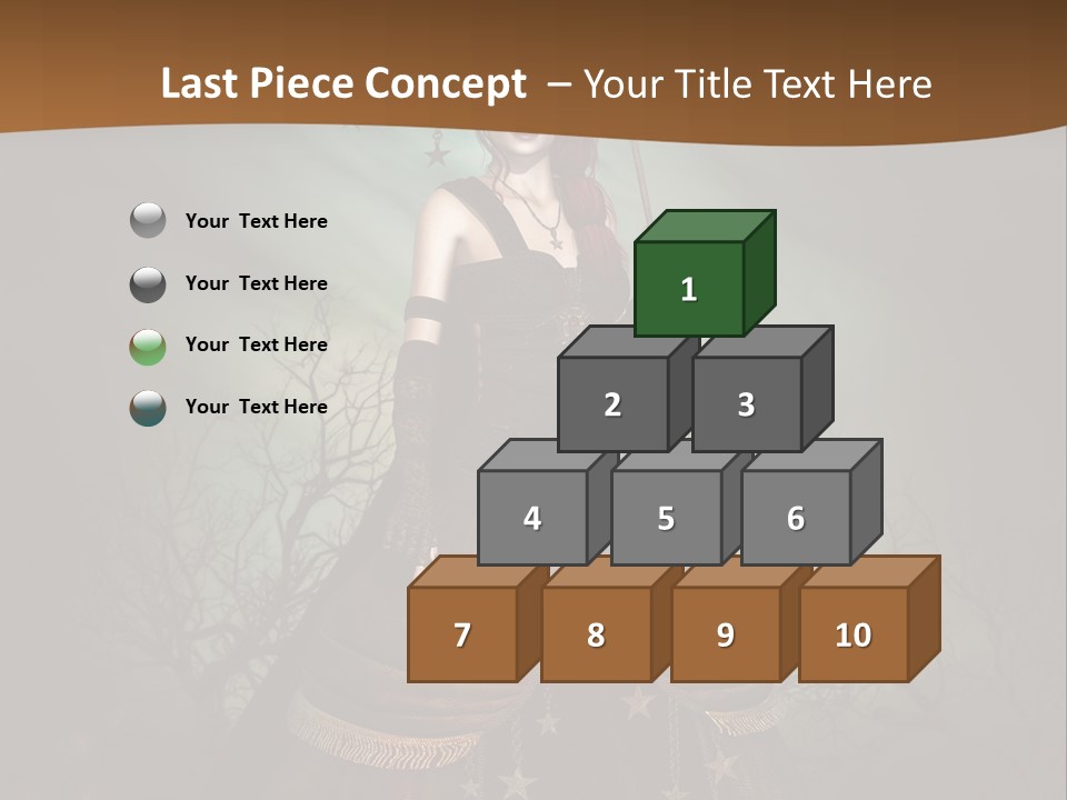 Black Retro Female PowerPoint Template