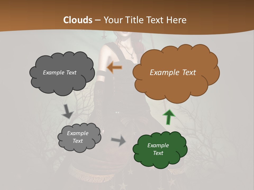 Black Retro Female PowerPoint Template