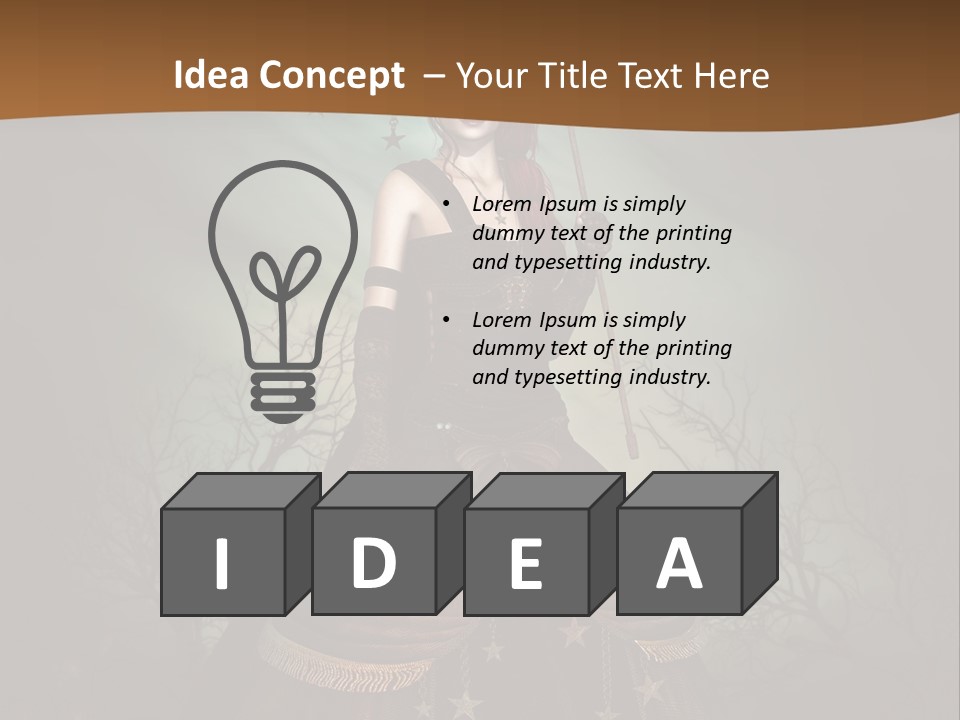 Black Retro Female PowerPoint Template