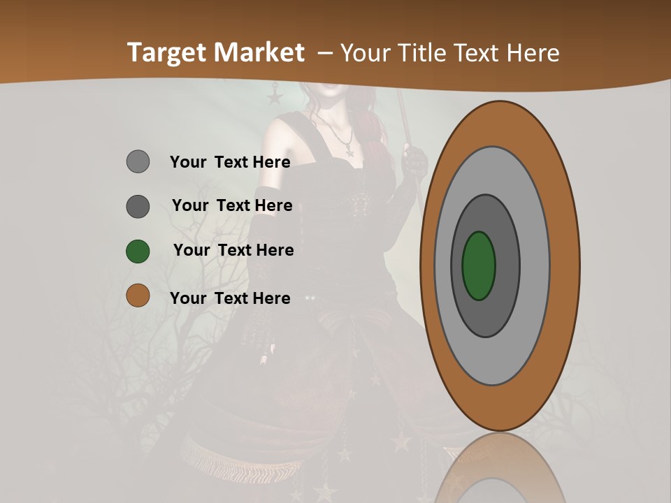 Black Retro Female PowerPoint Template