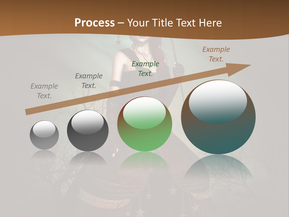 Black Retro Female PowerPoint Template