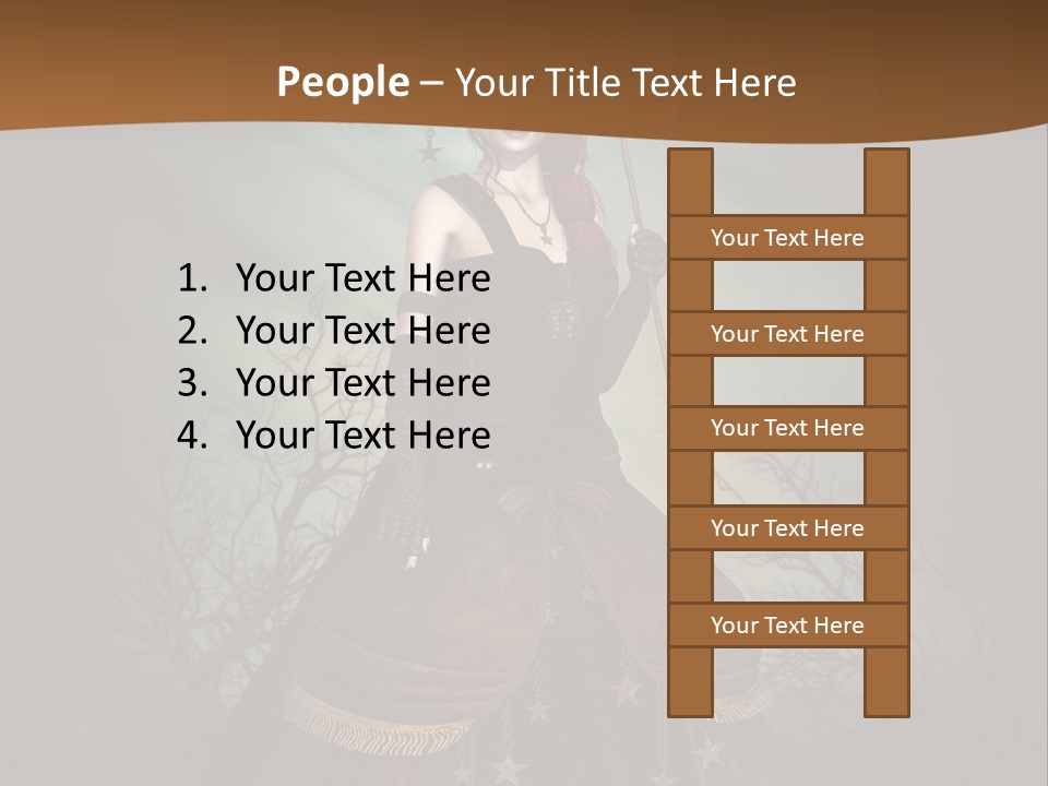 Black Retro Female PowerPoint Template