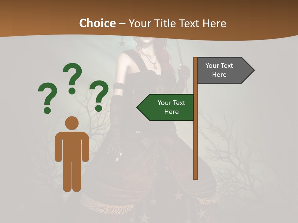 Black Retro Female PowerPoint Template