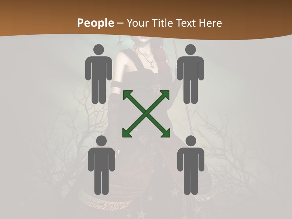 Black Retro Female PowerPoint Template