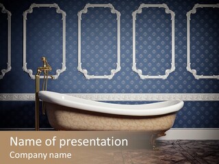 Bathtub Retro Interiors PowerPoint Template