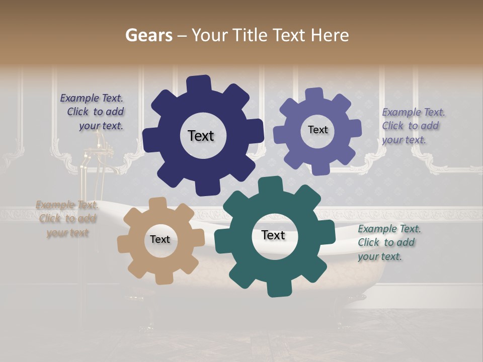 Bathtub Retro Interiors PowerPoint Template