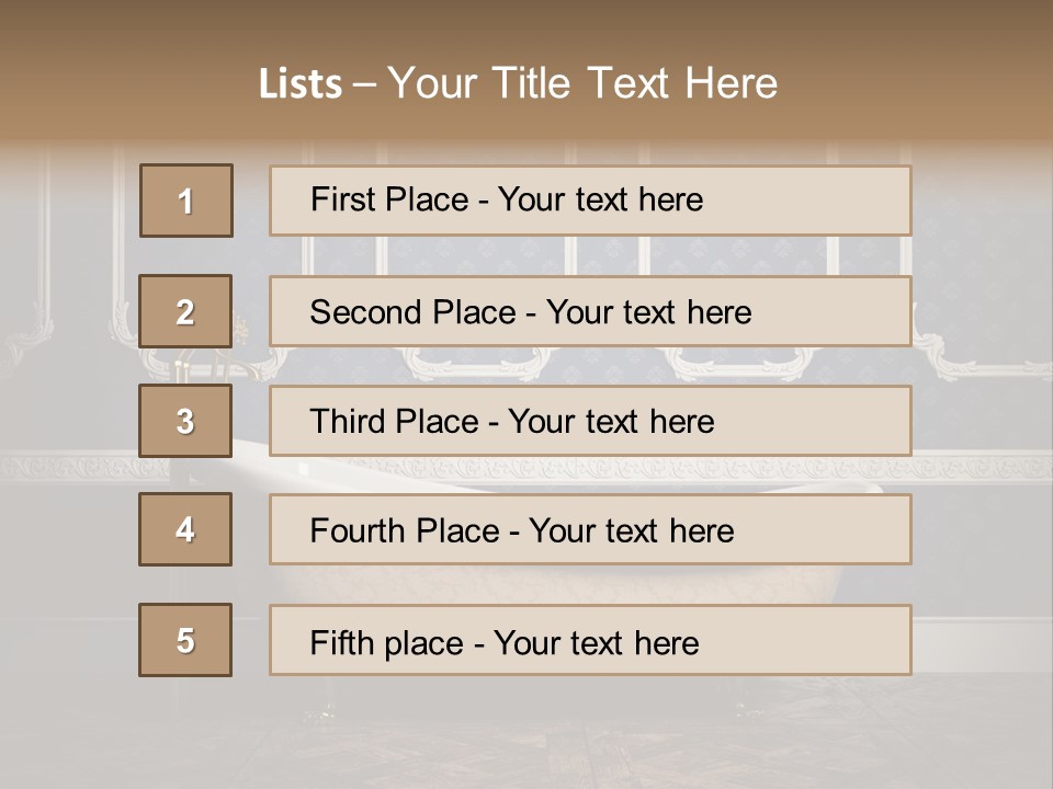 Bathtub Retro Interiors PowerPoint Template