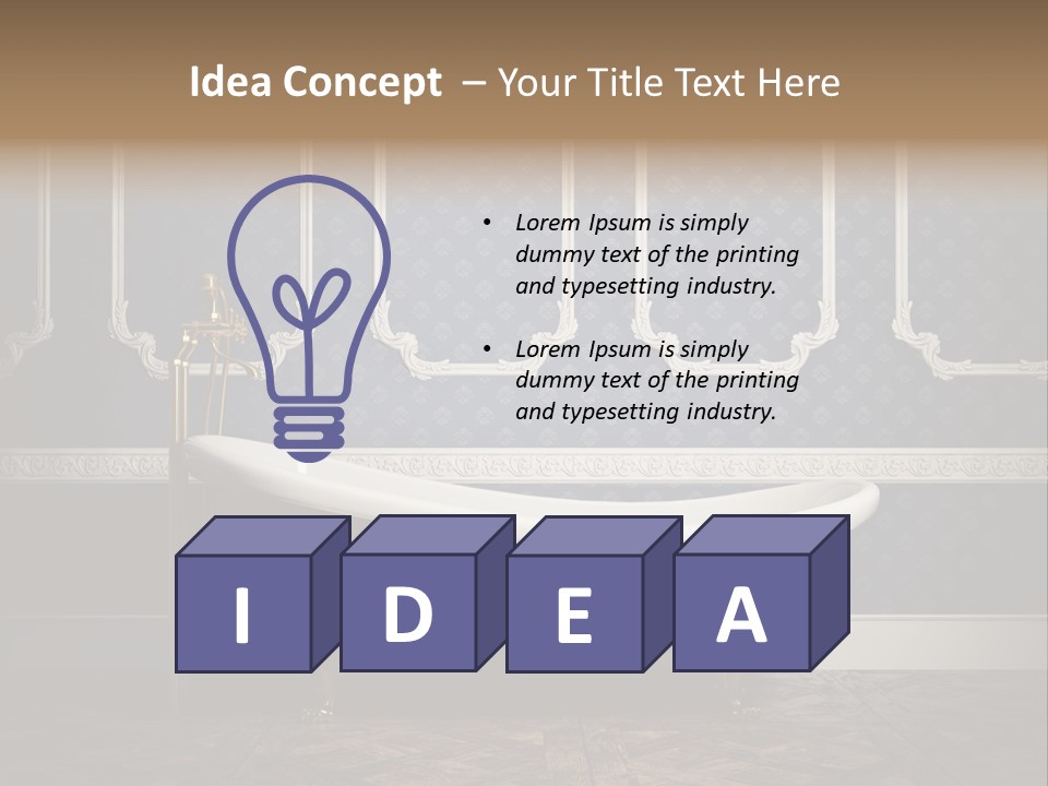 Bathtub Retro Interiors PowerPoint Template