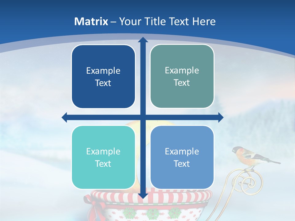 Snowflake Blue Carriage PowerPoint Template