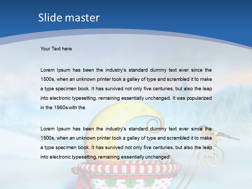 Snowflake Blue Carriage PowerPoint Template