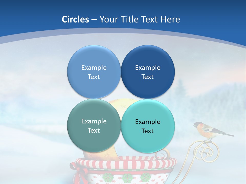 Snowflake Blue Carriage PowerPoint Template
