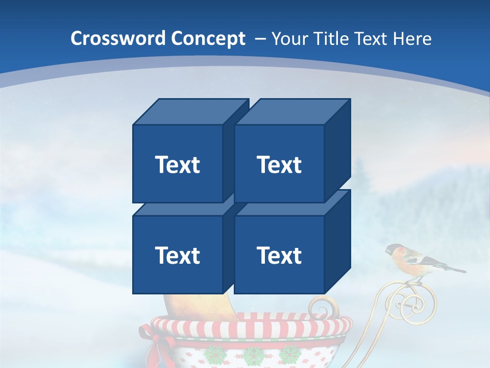 Snowflake Blue Carriage PowerPoint Template