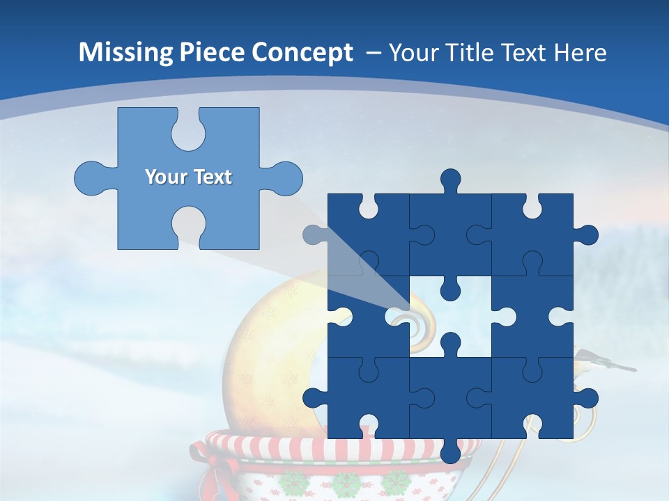 Snowflake Blue Carriage PowerPoint Template