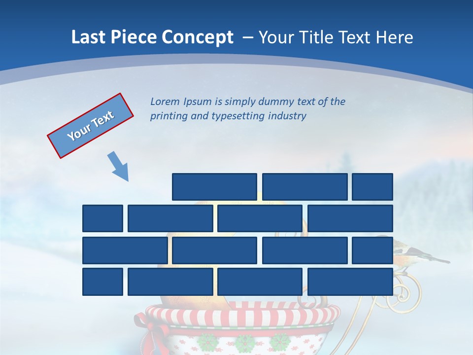 Snowflake Blue Carriage PowerPoint Template