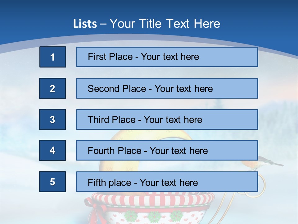 Snowflake Blue Carriage PowerPoint Template
