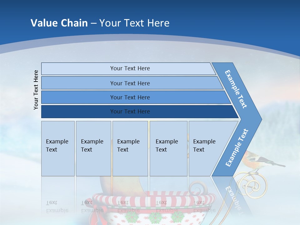 Snowflake Blue Carriage PowerPoint Template