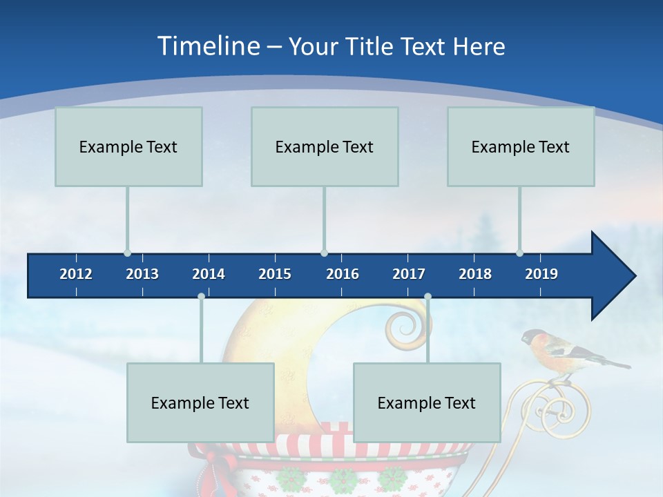 Snowflake Blue Carriage PowerPoint Template