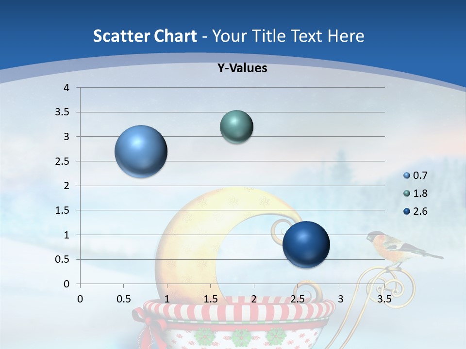 Snowflake Blue Carriage PowerPoint Template