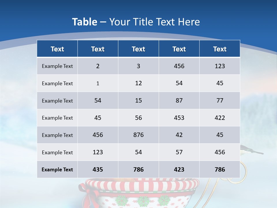 Snowflake Blue Carriage PowerPoint Template