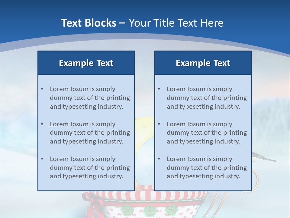 Snowflake Blue Carriage PowerPoint Template