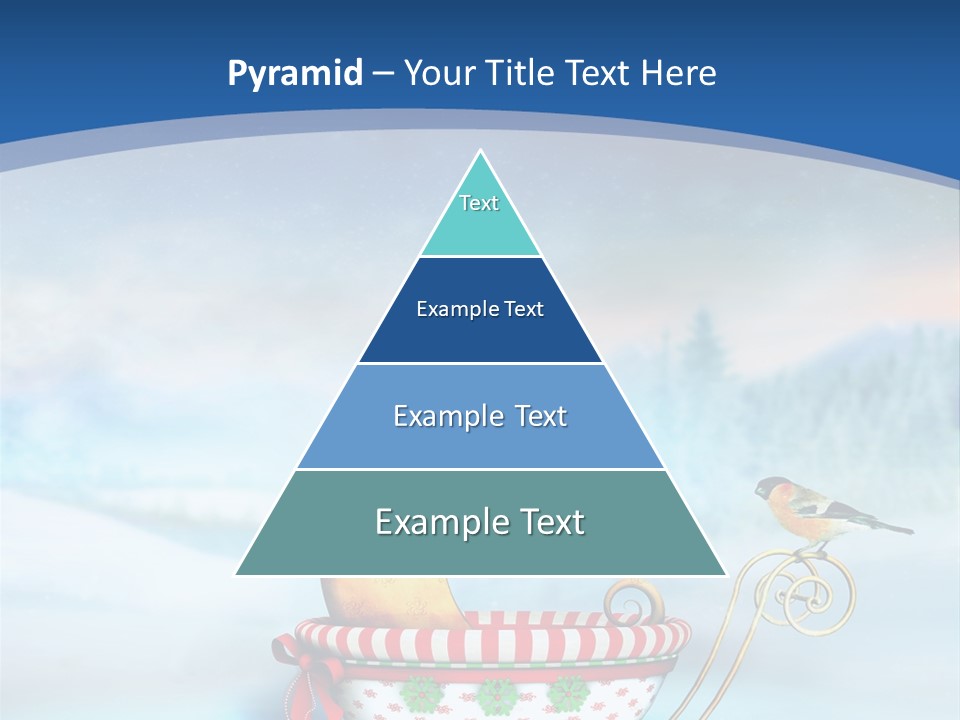 Snowflake Blue Carriage PowerPoint Template