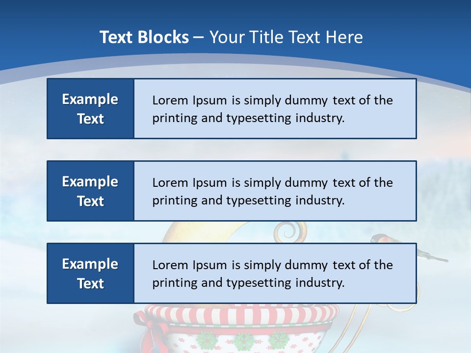 Snowflake Blue Carriage PowerPoint Template