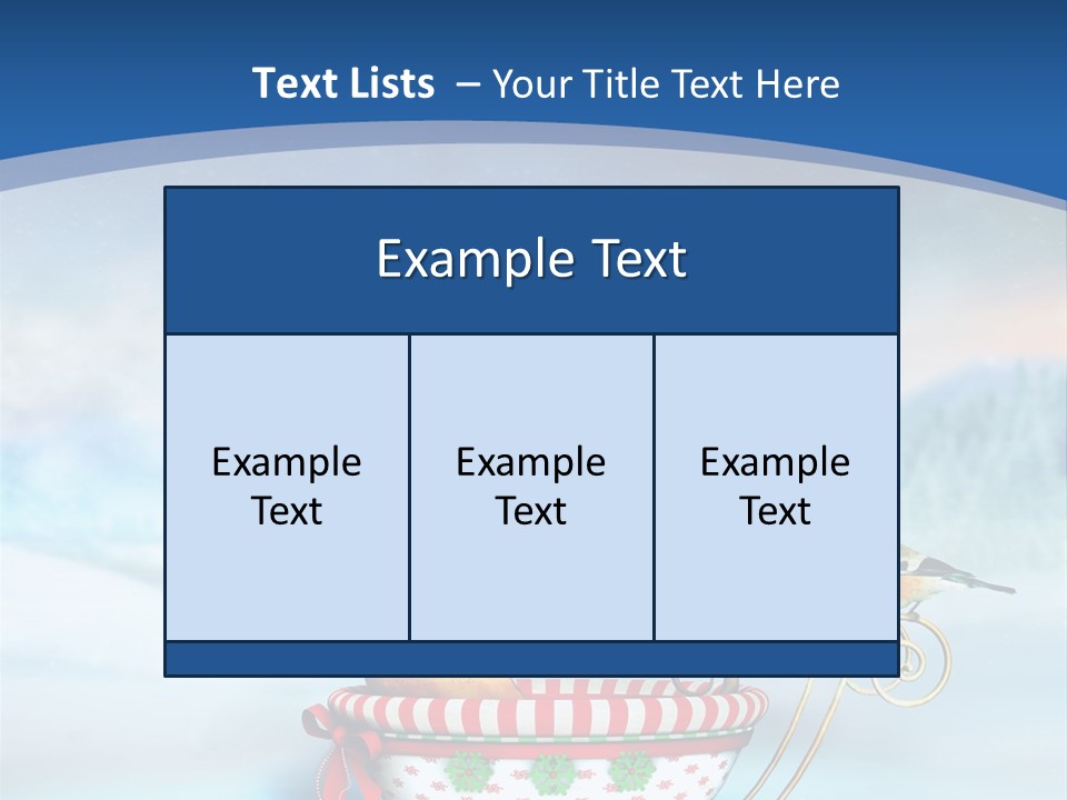 Snowflake Blue Carriage PowerPoint Template