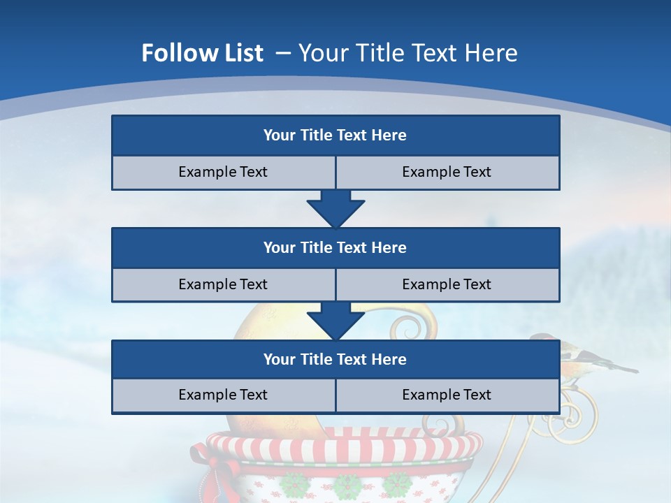Snowflake Blue Carriage PowerPoint Template