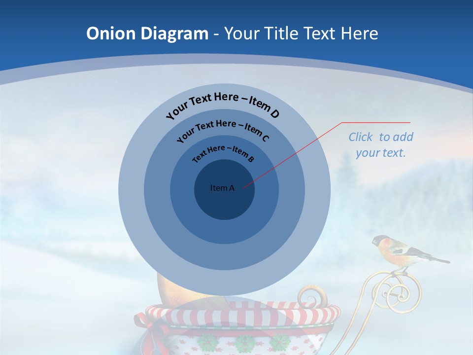 Snowflake Blue Carriage PowerPoint Template