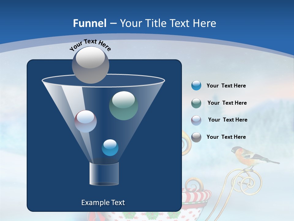 Snowflake Blue Carriage PowerPoint Template
