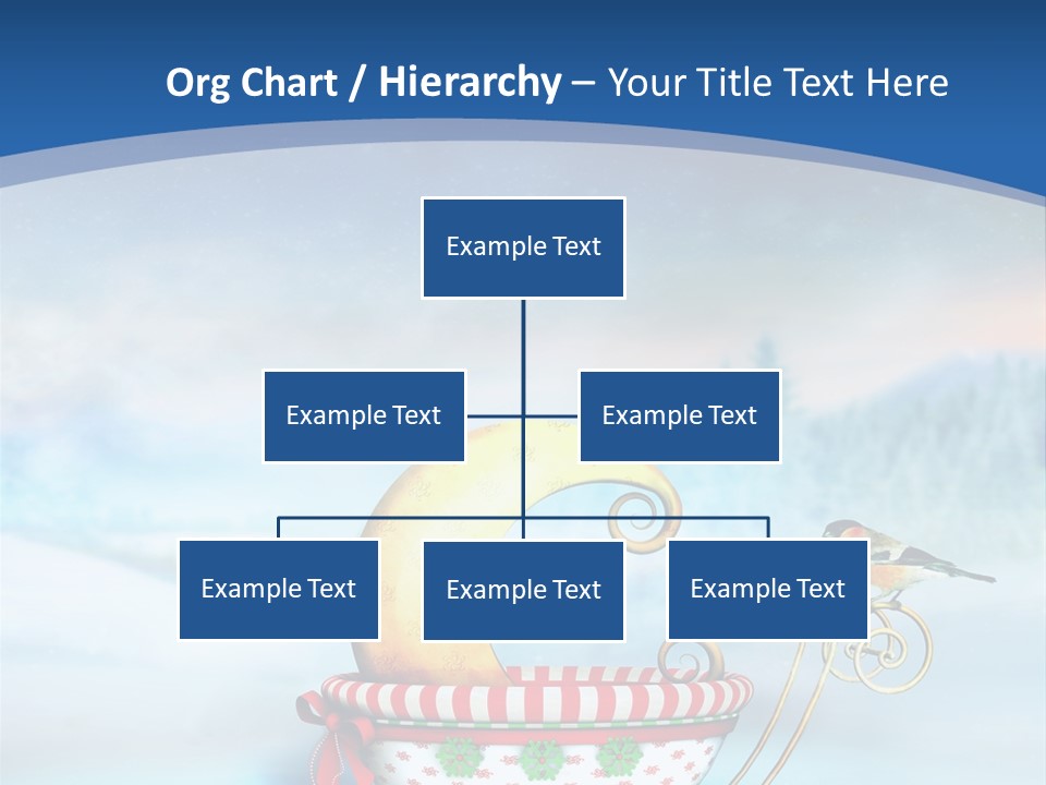 Snowflake Blue Carriage PowerPoint Template