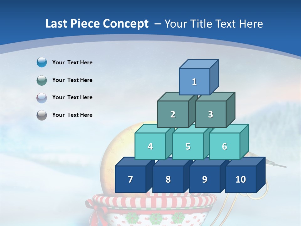 Snowflake Blue Carriage PowerPoint Template