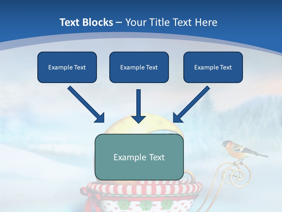 Snowflake Blue Carriage PowerPoint Template