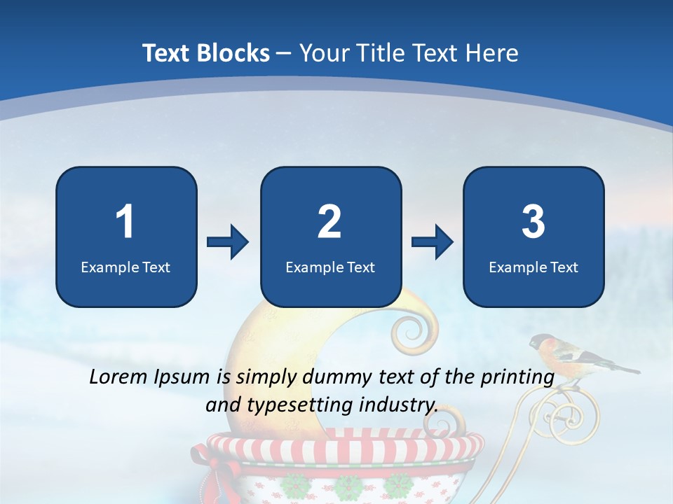 Snowflake Blue Carriage PowerPoint Template