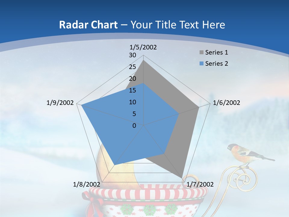 Snowflake Blue Carriage PowerPoint Template