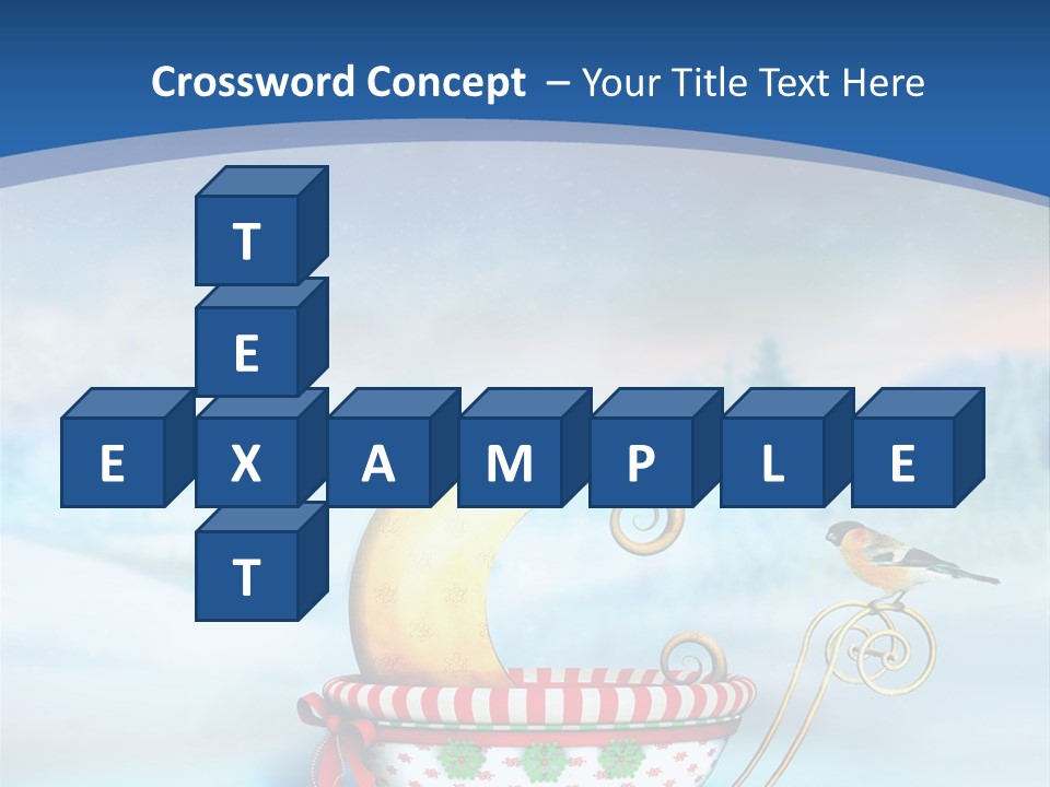 Snowflake Blue Carriage PowerPoint Template