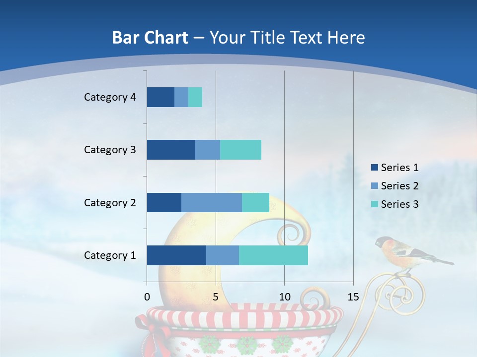 Snowflake Blue Carriage PowerPoint Template