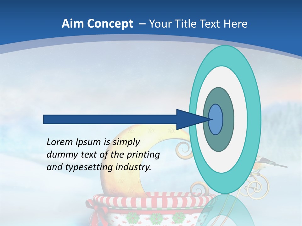 Snowflake Blue Carriage PowerPoint Template