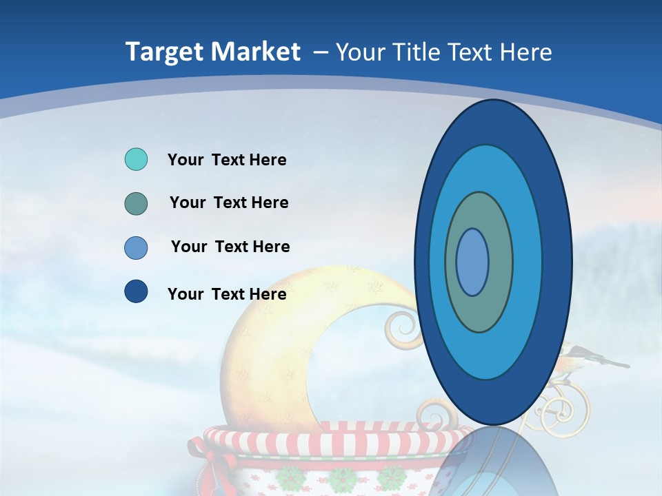 Snowflake Blue Carriage PowerPoint Template