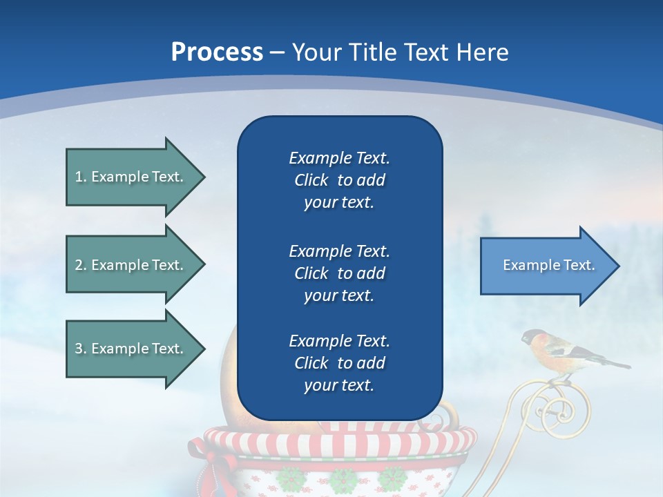 Snowflake Blue Carriage PowerPoint Template
