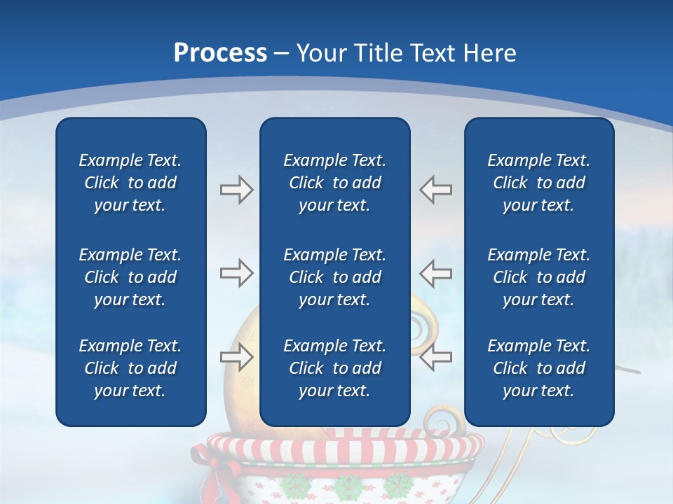 Snowflake Blue Carriage PowerPoint Template